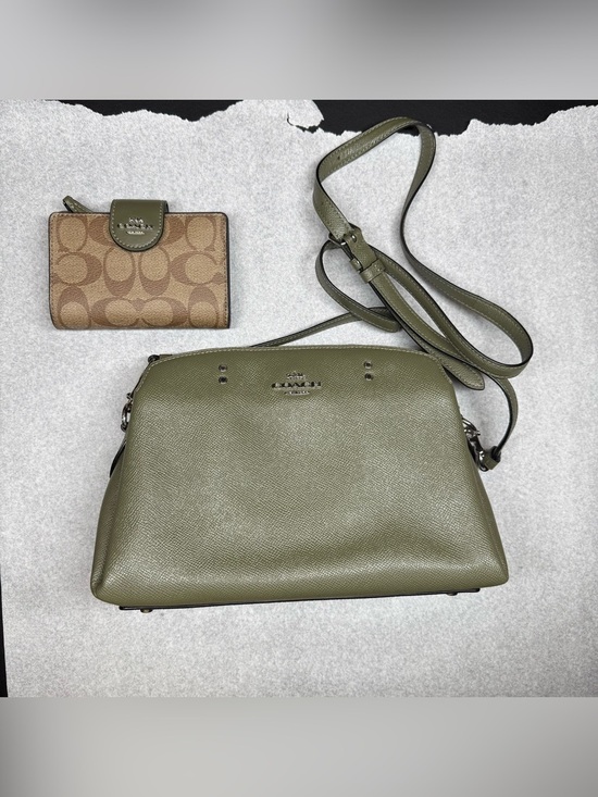 Coach Handbags - Coach Olive Saffiano Crossbody Bag with Adjustable Strap and wallet